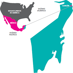 Mapa ubicación Cancún